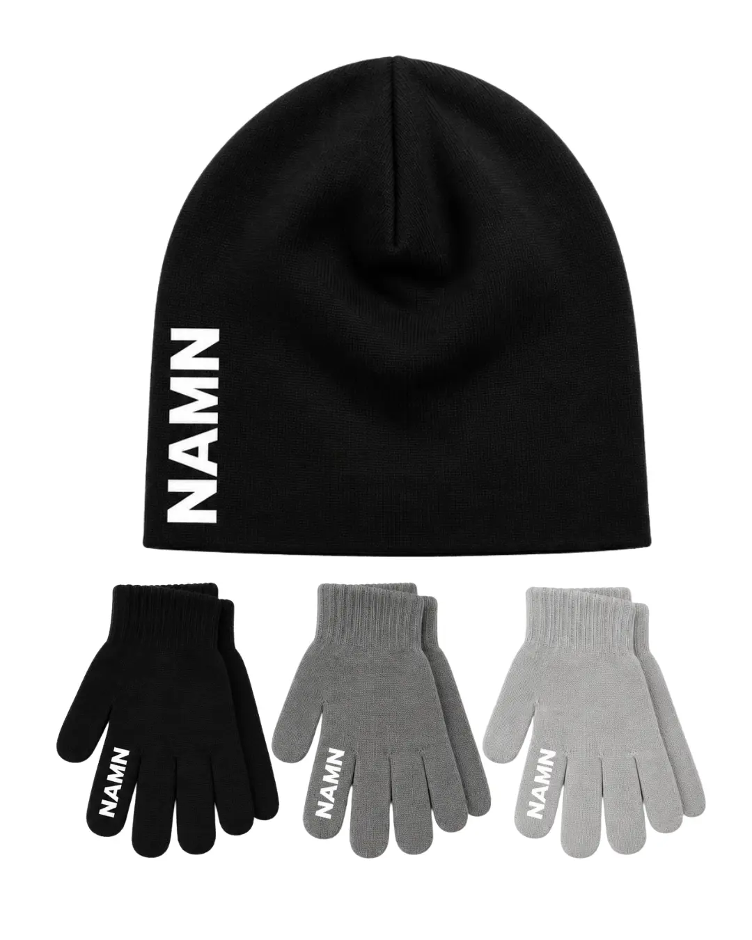 mössa och vantar set med eget namn mössa och vantar set med eget namn