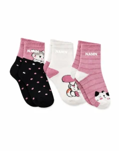 3 pack kattstrumpor med namn