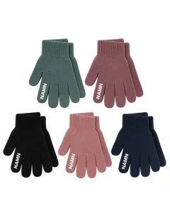5 pack set med färgade fingervantar med namn