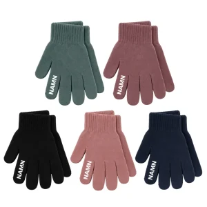 5 pack set med färgade fingervantar med namn