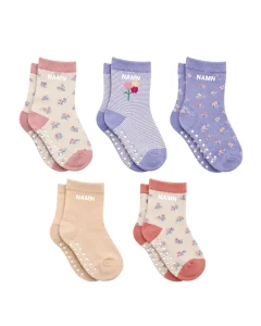 halkstrumpor blommor 5 pack